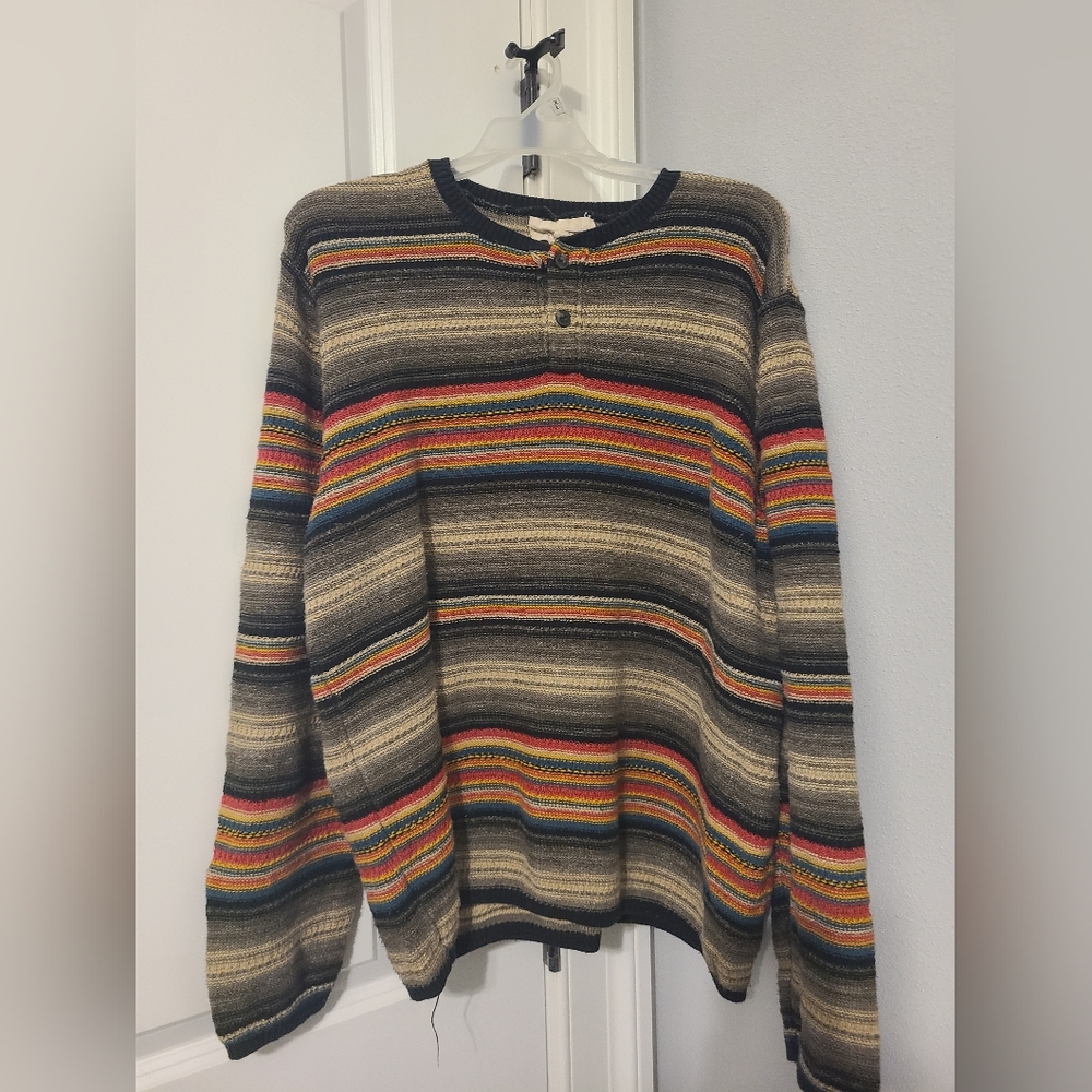 Ralph Lauren Denim & Supply Southwestern Striped Knit Henley Top - Size XL